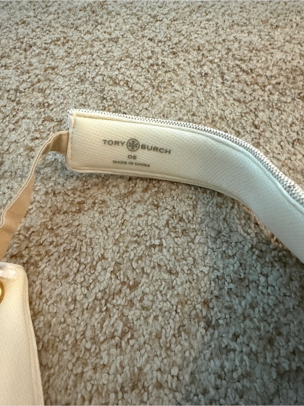 Tory Burch Beige Embroidered Two Tone Canvas Logo Visor - Picture 2 of 5